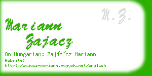 mariann zajacz business card